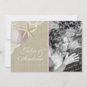 Vintage Beach Bridal Luncheon Invitation