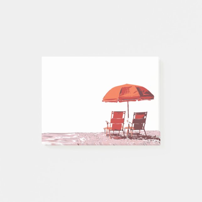 Vintage Beach Chair Vacation Travel Post-it Notes (Front)