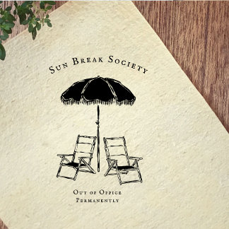 Vintage Beach Chairs | Coastal Lifestyle Branding Rubber Stamp