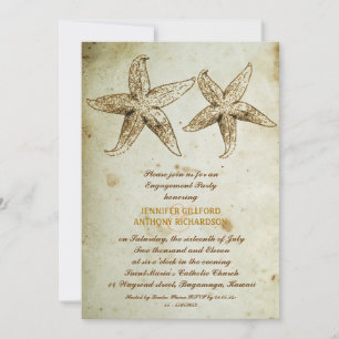 VINTAGE BEACH ENGAGEMENT PARTY INVITATIONS