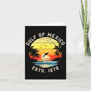 Vintage Beach Est 1672 Retro Sun Mens Womens Gulf Card