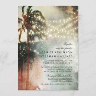 Vintage Beach Old Wedding Invitations