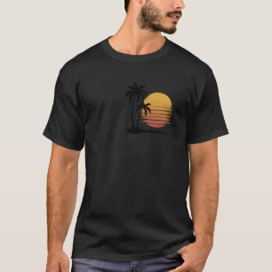 Vintage Beach Palm Tree Sunset Summer Trip Mens Wo T-Shirt