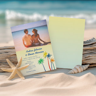 Vintage Beach Photo Wedding Invitation