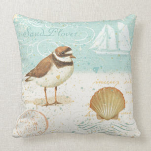 Vintage Beach Scene Cushion