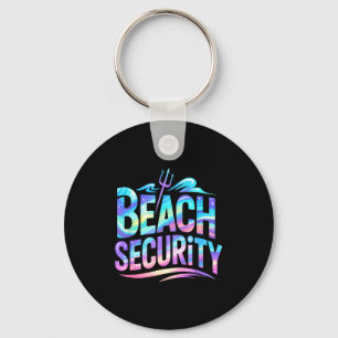 Vintage beach security surf mermaid vacation trip key ring