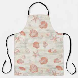 Vintage Beach Shells with Coral & Starfish Apron