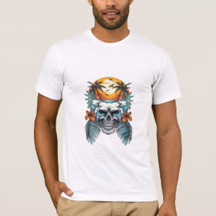 Vintage Beach Skull Tee for Men & Women