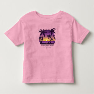 Vintage Beach Sunset Vacation lounger peach purple Toddler T-Shirt