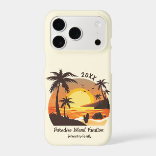 Vintage Beach Sunset Vacation surf orange brown
