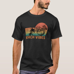 Vintage Beach Vibes Coconut Cocktail Palm Trees Re T-Shirt