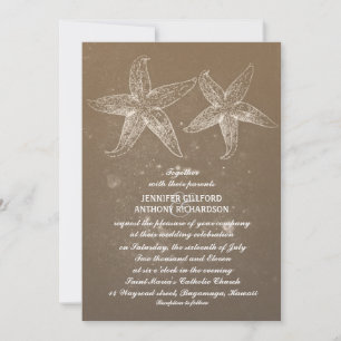 VINTAGE BEACH WEDDING INVITATIONS