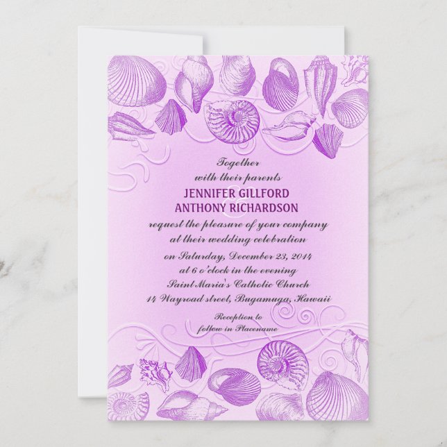 VINTAGE BEACH WEDDING INVITATIONS (Front)