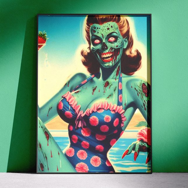Vintage Beach Zombie Pin-up Poster (Creator Uploaded)