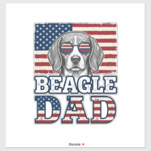 Vintage Beagle Dad Patriotic Dog Shirt Design_1
