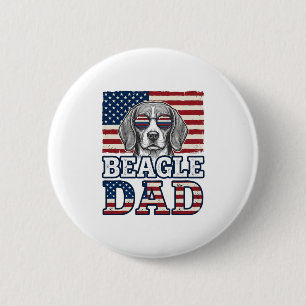 Vintage Beagle Dad Patriotic Dog Shirt Design_1 6 Cm Round Badge