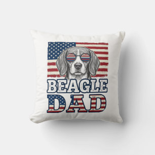 Vintage Beagle Dad Patriotic Dog Shirt Design_1 Cushion