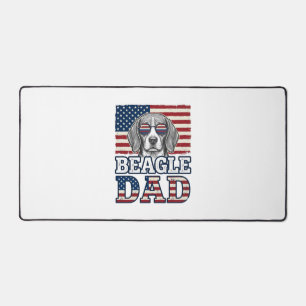 Vintage Beagle Dad Patriotic Dog Shirt Design_1 Desk Mat