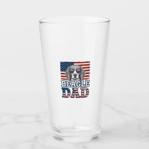 Vintage Beagle Dad Patriotic Dog Shirt Design_1 Glass