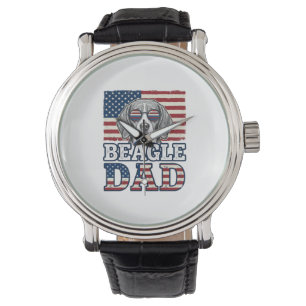 Vintage Beagle Dad Patriotic Dog Shirt Design_1 Watch