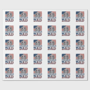 Vintage Beagle Dad Patriotic Dog Shirt Design_1 Wrapping Paper