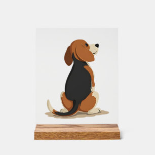Vintage Beagle Dog Back View Illustration Pet Love Acrylic Sign