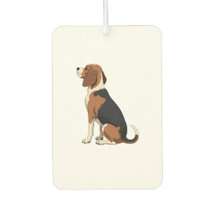 Vintage Beagle Dog Back View Illustration Pet Love Car Air Freshener