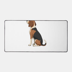 Vintage Beagle Dog Back View Illustration Pet Love Desk Mat
