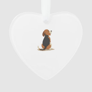 Vintage Beagle Dog Back View Illustration Pet Love Ornament