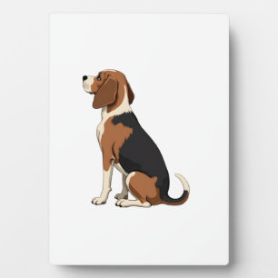 Vintage Beagle Dog Back View Illustration Pet Love Plaque