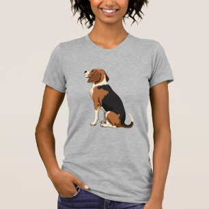 Vintage Beagle Dog Back View Illustration Pet Love T-Shirt