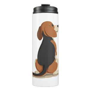 Vintage Beagle Dog Back View Illustration Pet Love Thermal Tumbler