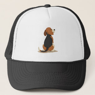 Vintage Beagle Dog Back View Illustration Pet Love Trucker Hat