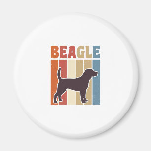 Vintage Beagle Dog Retro Stripe Vector Design_1 Magnet