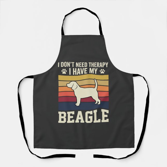 Vintage Beagle Dog Therapy Retro Apron (Front)
