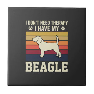 Vintage Beagle Dog Therapy Retro Ceramic Tile