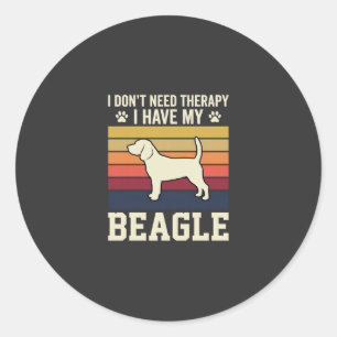 Vintage Beagle Dog Therapy Retro Classic Round Sticker
