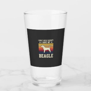 Vintage Beagle Dog Therapy Retro Glass