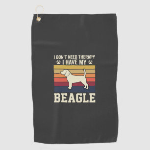 Vintage Beagle Dog Therapy Retro Golf Towel