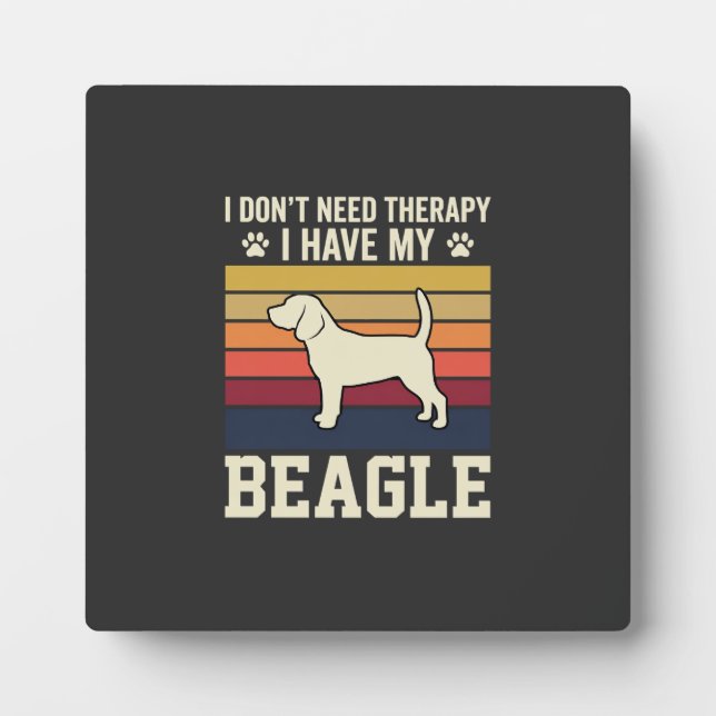Vintage Beagle Dog Therapy Retro Plaque (Front)