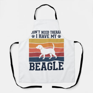 Vintage Beagle Dog Therapy Shirt Design_1 Apron