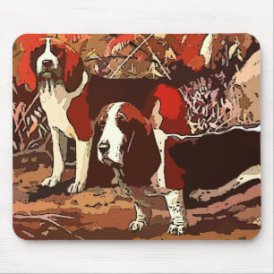Vintage Beagle Painting on Mouse Pad