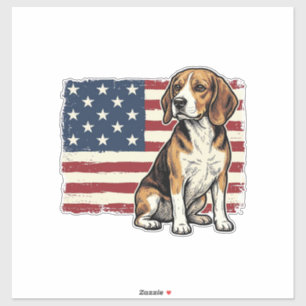 Vintage Beagle Patriotic Flag Dog Shirt Design_1