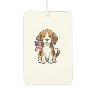 Vintage Beagle Puppy American Flag Shirt Design_1 Car Air Freshener