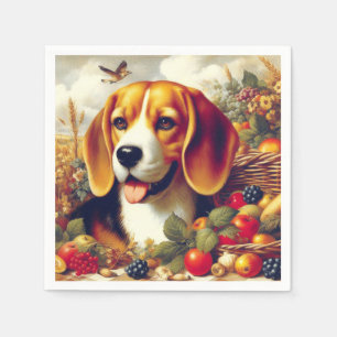 Vintage Beagle Puppy Painting Napkin