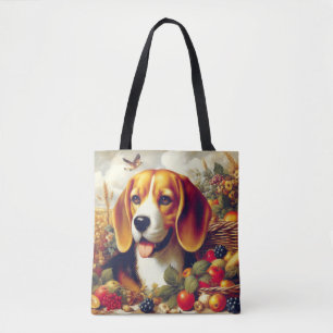Vintage Beagle Puppy Painting Tote Bag