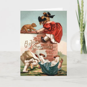 Vintage Bear Attack Christmas Card
