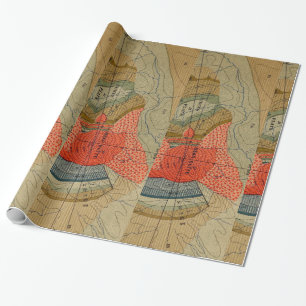 Vintage Bear Butte Circus Flats Map Wrapping Paper