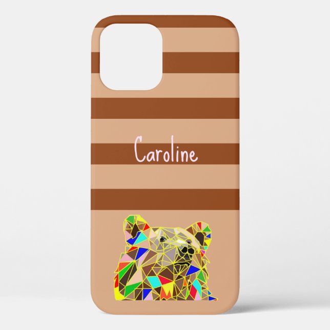 Vintage Bear Grizzly Colourful Case-Mate iPhone Case (Back)