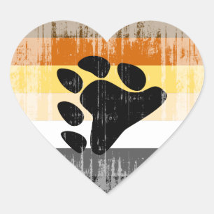 Vintage Bear Pride Heart Sticker